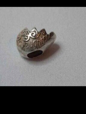 Sterling Silver 'Daughter' Crown Bead Charm